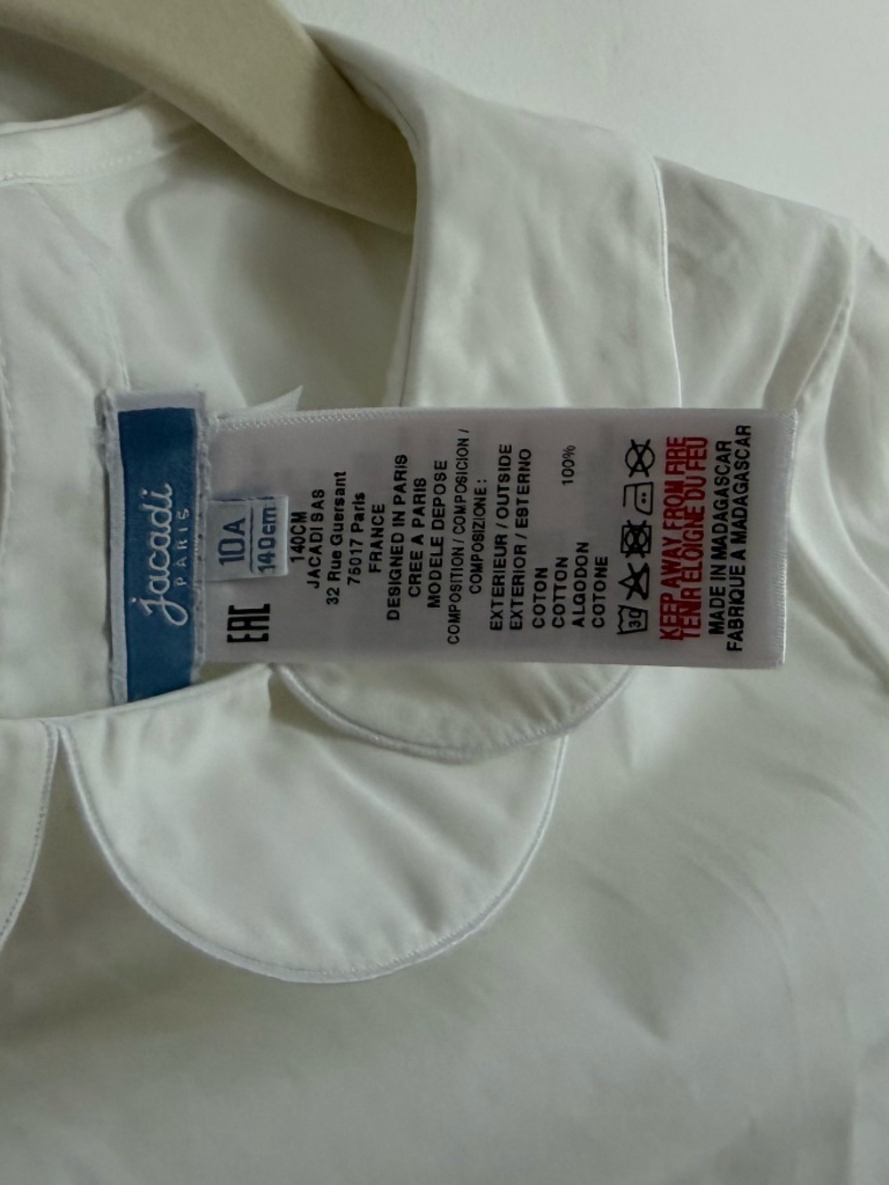 Jacadi Paris Kids Girls Blouse in White - Picture 5 of 6